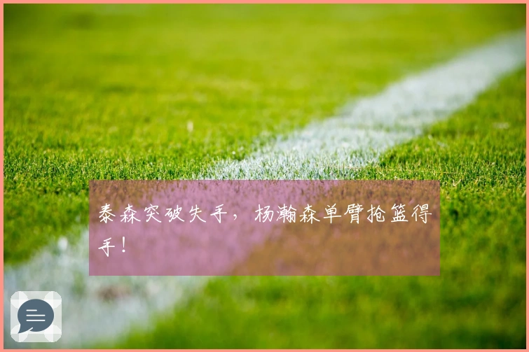 泰森突破失手，杨瀚森单臂抢篮得手！